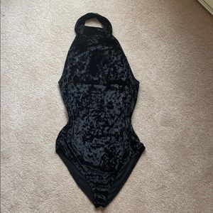 Black Velveteen Bodysuit